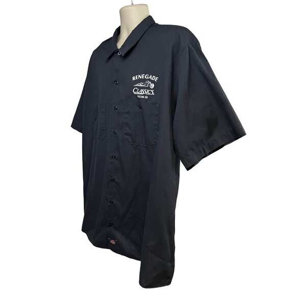 Dickies Renegade Classics Motorcycle Gray Mechanic Garage Button Up Shirt 3XL - Picture 5 of 6